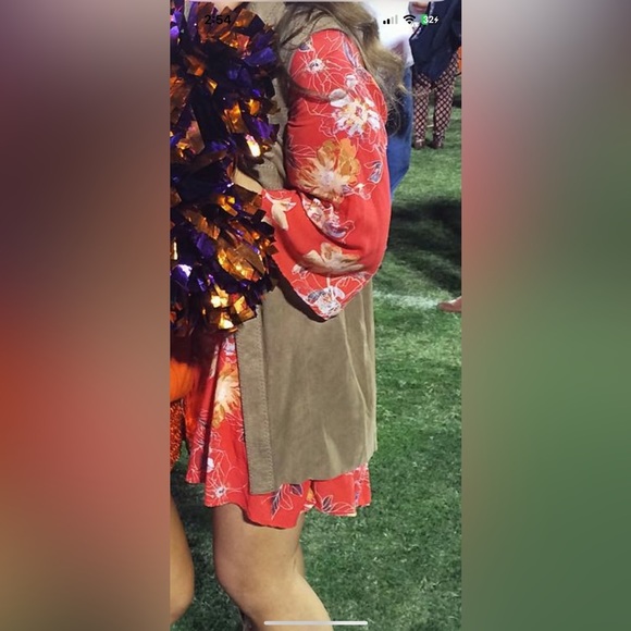 Free People Eyes on You Trapeze Mini Dress Floral Print | Orange Floral Dress - Picture 9 of 11